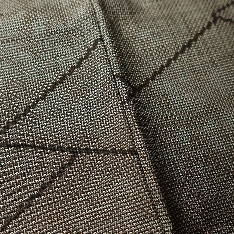 紬 良品 正絹 花柄 袷仕立て 身丈158cm 裄丈64.5cm リサイクル着物 着物 茶_画像10