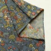 単衣 小紋 良品 縮緬 総柄 正絹 花柄 単衣仕立て 身丈157.5cm 裄丈64cm リサイクル着物 着物 青・紺_画像14