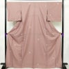 単衣 小紋 美品 しつけ糸付き 飛び柄 ポリエステル 古典柄 単衣仕立て 身丈168cm 裄丈68cm リサイクル着物 着物 シンプル ピンク_画像1