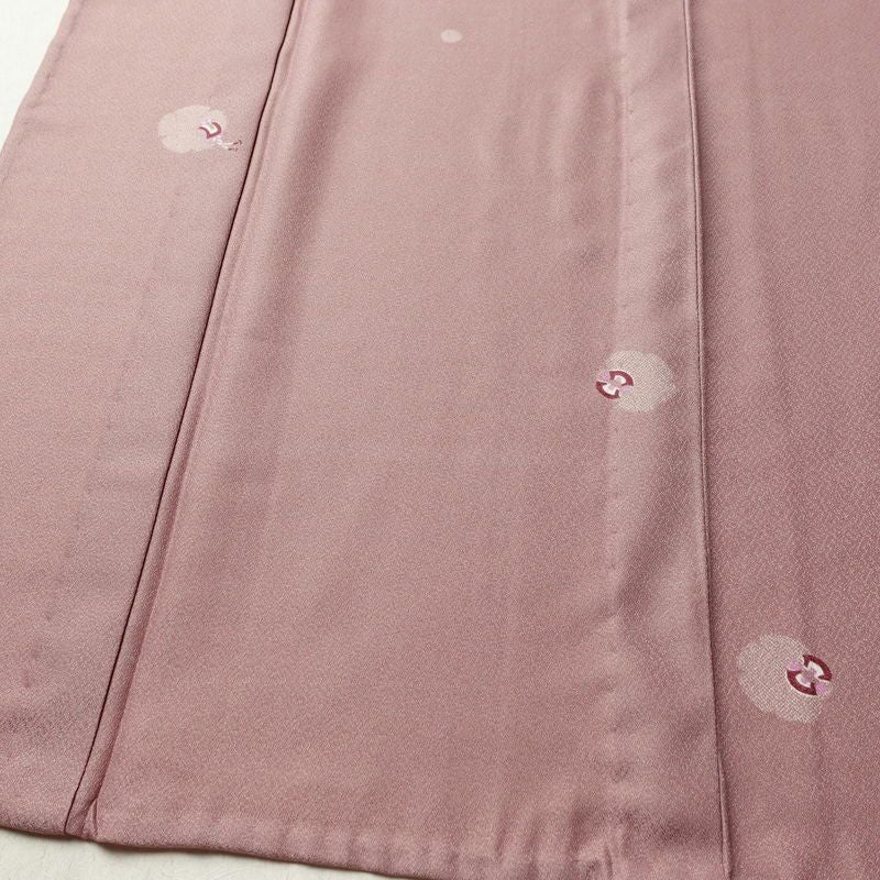 単衣 小紋 美品 しつけ糸付き 飛び柄 ポリエステル 古典柄 単衣仕立て 身丈168cm 裄丈68cm リサイクル着物 着物 シンプル ピンク_画像4