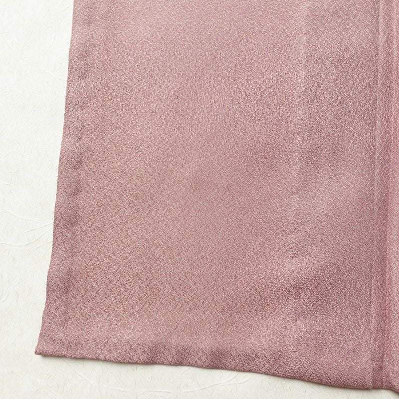 単衣 小紋 美品 しつけ糸付き 飛び柄 ポリエステル 古典柄 単衣仕立て 身丈168cm 裄丈68cm リサイクル着物 着物 シンプル ピンク_画像12