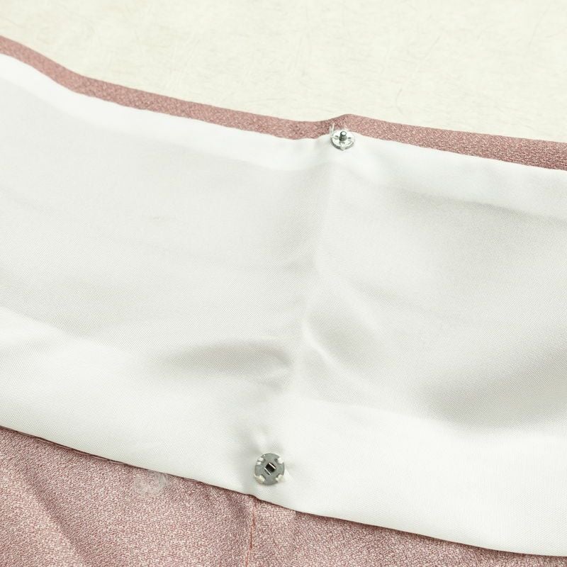 単衣 小紋 美品 しつけ糸付き 飛び柄 ポリエステル 古典柄 単衣仕立て 身丈168cm 裄丈68cm リサイクル着物 着物 シンプル ピンク_画像19