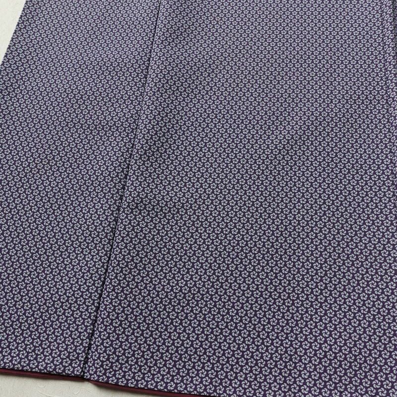 小紋 縮緬 総柄 正絹 古典柄 袷仕立て 身丈160cm 裄丈65.5cm リサイクル着物 着物 紫・藤色_画像4
