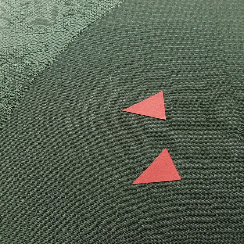 帯揚げ帯締めセット セット品 平組 正絹 古典柄 和装小物 緑・うぐいす色_画像3