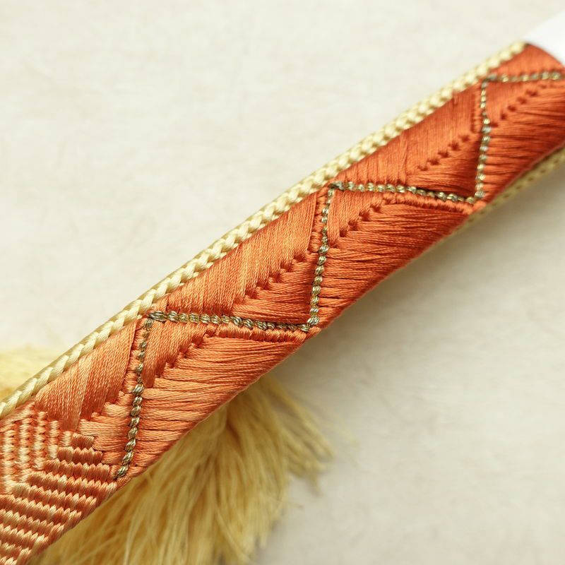 帯揚げ帯締めセット 美品 セット品 縮緬 正絹 幾何学柄・抽象柄 モダン 和装小物 橙_画像17