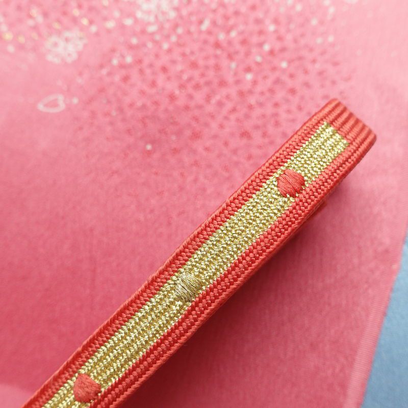 帯揚げ帯締めセット 美品 セット品 平組 正絹 花柄 金彩 フォーマル 桜 ピンク_画像2