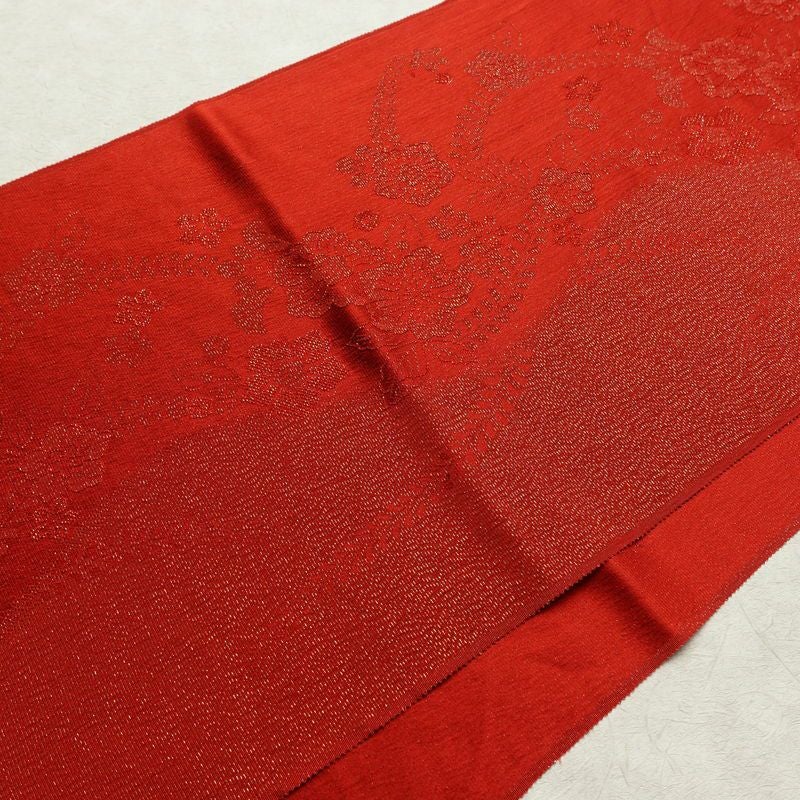帯揚げ帯締めセット セット品 丸組 正絹 花柄 和装小物 赤・朱_画像4