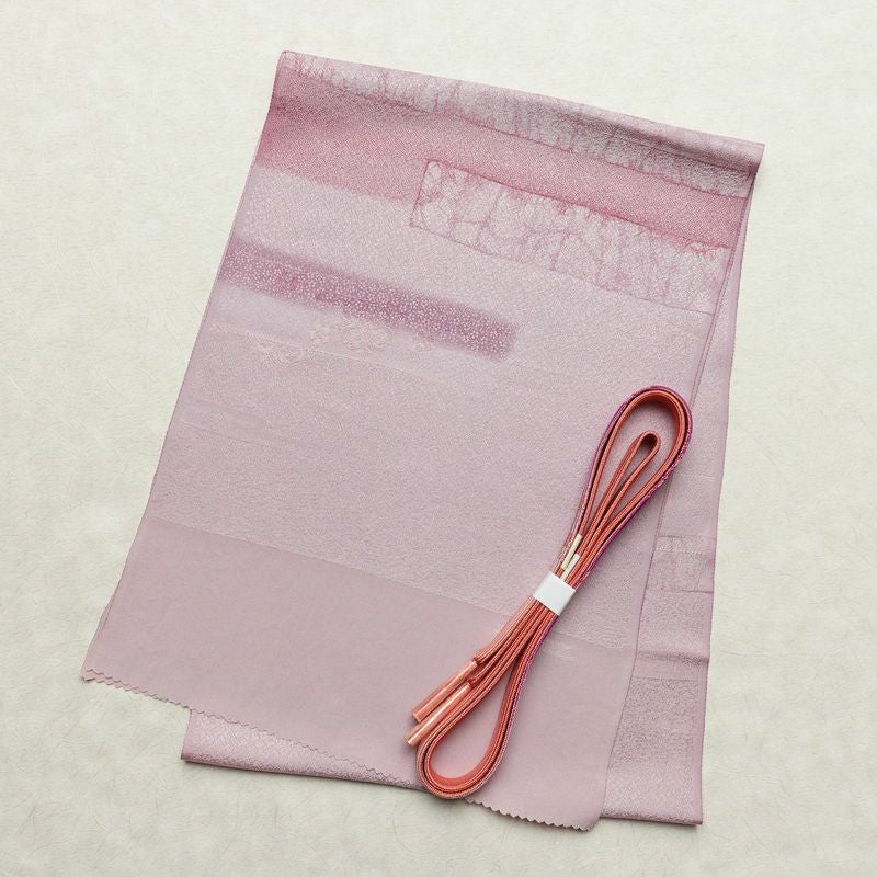 帯揚げ帯締めセット セット品 平組 正絹 古典柄 フォーマル 和装小物 紫・藤色_画像1