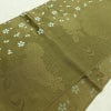 帯揚げ帯締めセット 美品 セット品 平組 正絹 花柄 フォーマル 菊 桜 和装小物 綸子 緑・うぐいす色_画像4