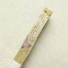 帯揚げ帯締めセット 美品 セット品 平組 正絹 花柄 フォーマル 菊 桜 和装小物 綸子 緑・うぐいす色_画像15