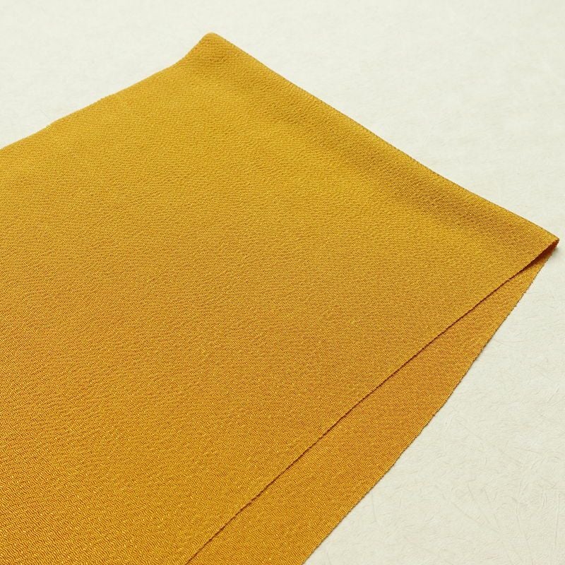 帯揚げ帯締めセット 良品 セット品 縮緬 正絹 無地 シンプル 和装小物 黄・黄土色_画像3