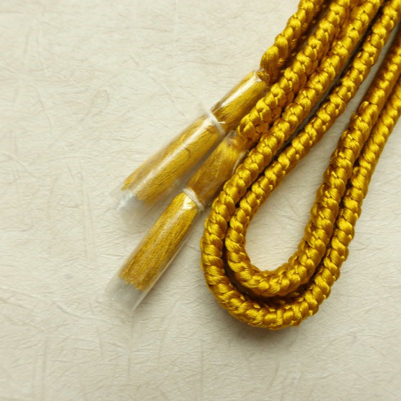 帯揚げ帯締めセット 良品 セット品 縮緬 正絹 無地 シンプル 和装小物 黄・黄土色_画像14