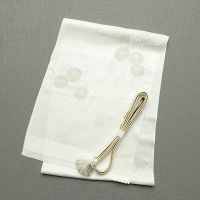 帯揚げ帯締めセット 良品 セット品 平組 正絹 花柄 金彩 フォーマル 桜 