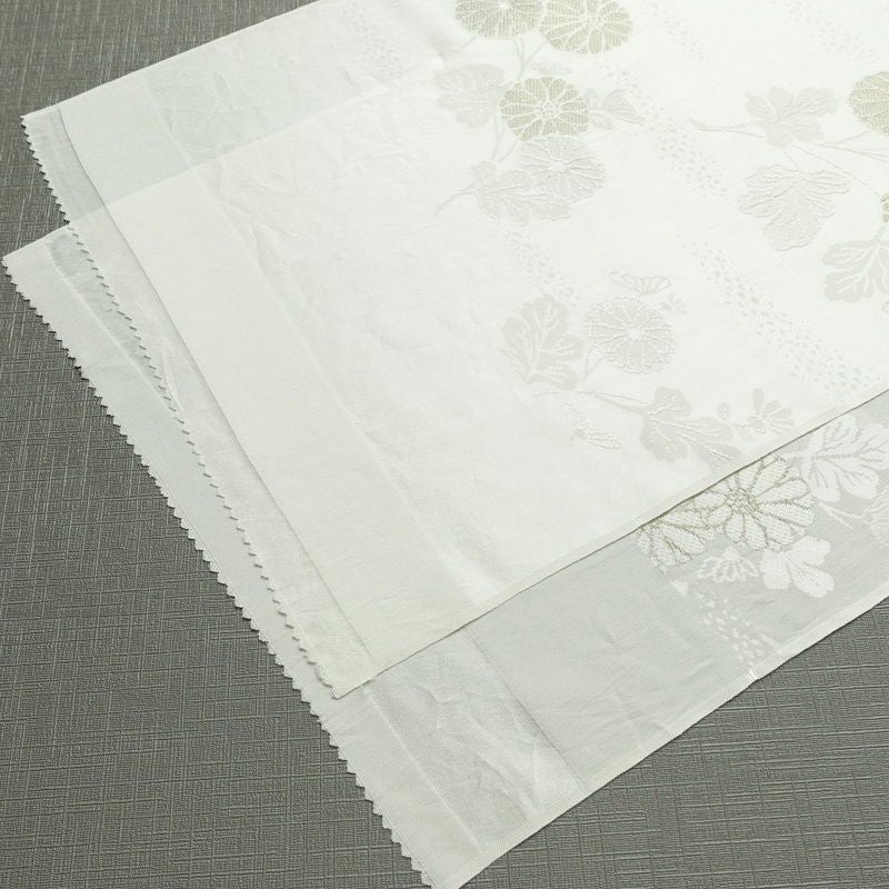 帯揚げ帯締めセット 良品 セット品 平組 正絹 花柄 結婚式 留袖用 フォーマル 菊 白_画像5