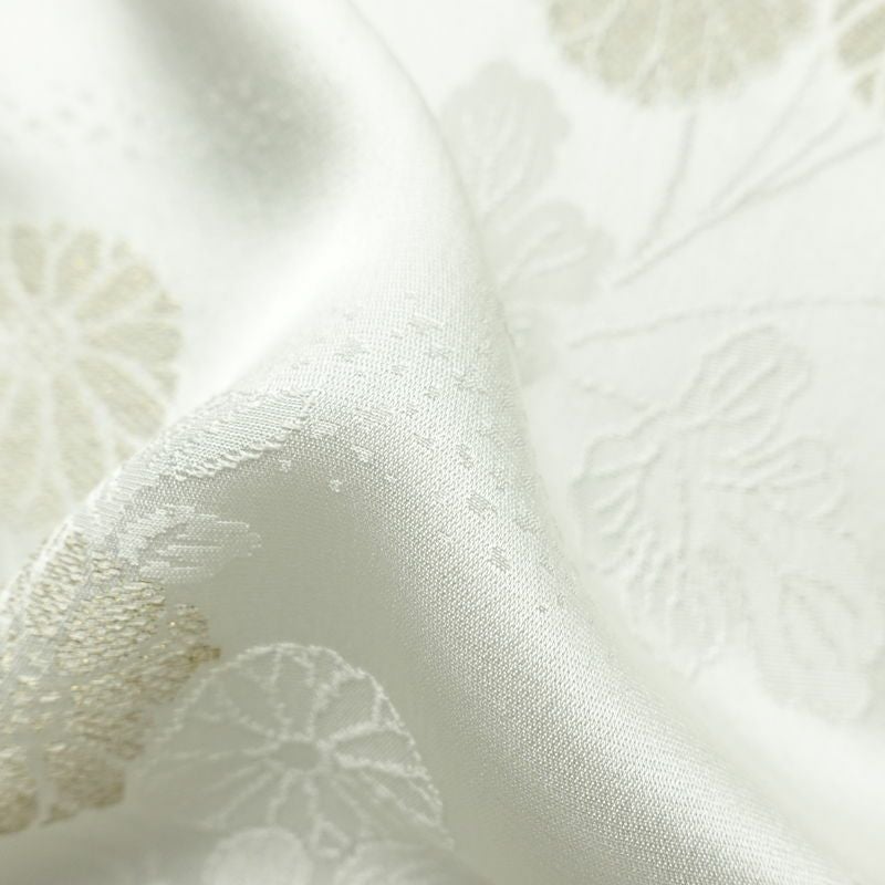 帯揚げ帯締めセット 良品 セット品 平組 正絹 花柄 結婚式 留袖用 フォーマル 菊 白_画像13