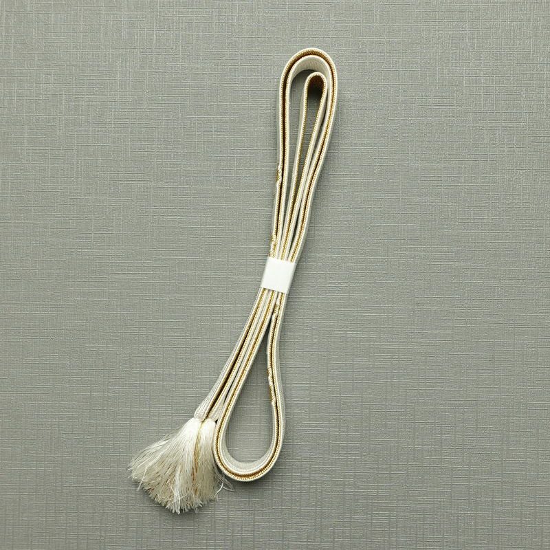 帯揚げ帯締めセット 良品 セット品 平組 正絹 花柄 結婚式 留袖用 フォーマル 菊 白_画像14