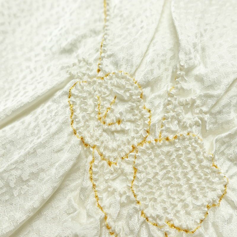 帯揚げ帯締めセット セット品 絞り 正絹 花柄 結婚式 留袖用 フォーマル 和装小物 白_画像10