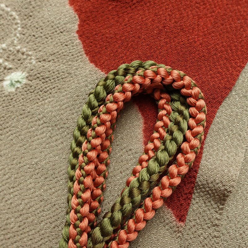 帯揚げ帯締めセット セット品 縮緬 正絹 絞り 丸組 花柄 多色使い_画像2