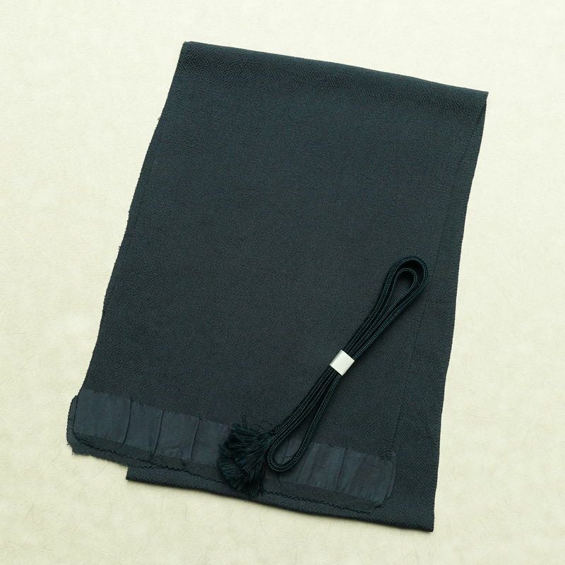 帯揚げ帯締めセット セット品 縮緬 正絹 無地 シンプル 和装小物 青・紺_画像1