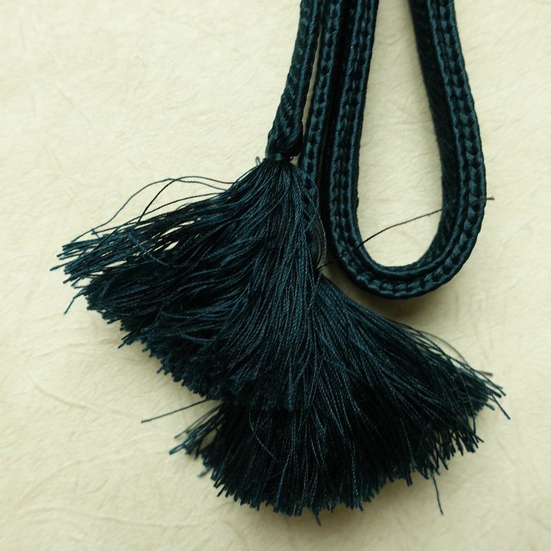 帯揚げ帯締めセット セット品 縮緬 正絹 無地 シンプル 和装小物 青・紺_画像16