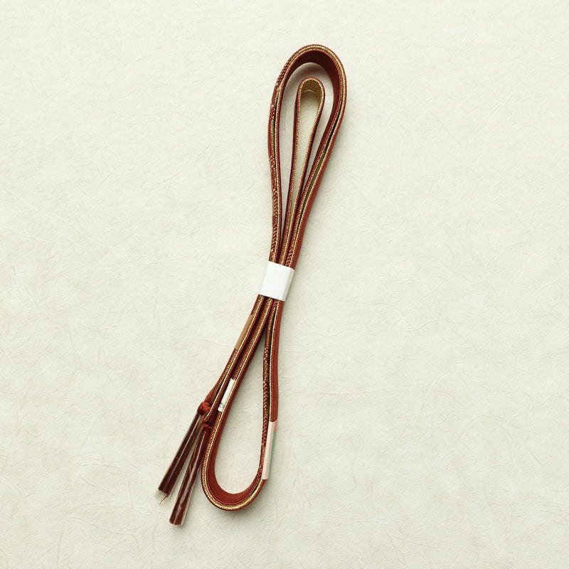 帯揚げ帯締めセット 美品 セット品 平組 正絹 古典柄 フォーマル 和装小物 芝 紗綾形 小豆・エンジ_画像14