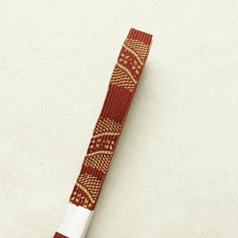 帯揚げ帯締めセット 美品 セット品 平組 正絹 古典柄 フォーマル 和装小物 芝 紗綾形 小豆・エンジ_画像15