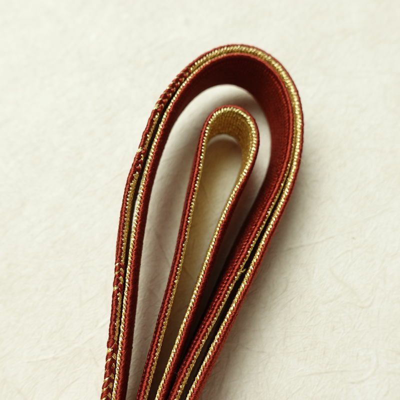 帯揚げ帯締めセット 美品 セット品 平組 正絹 古典柄 フォーマル 和装小物 芝 紗綾形 小豆・エンジ_画像19