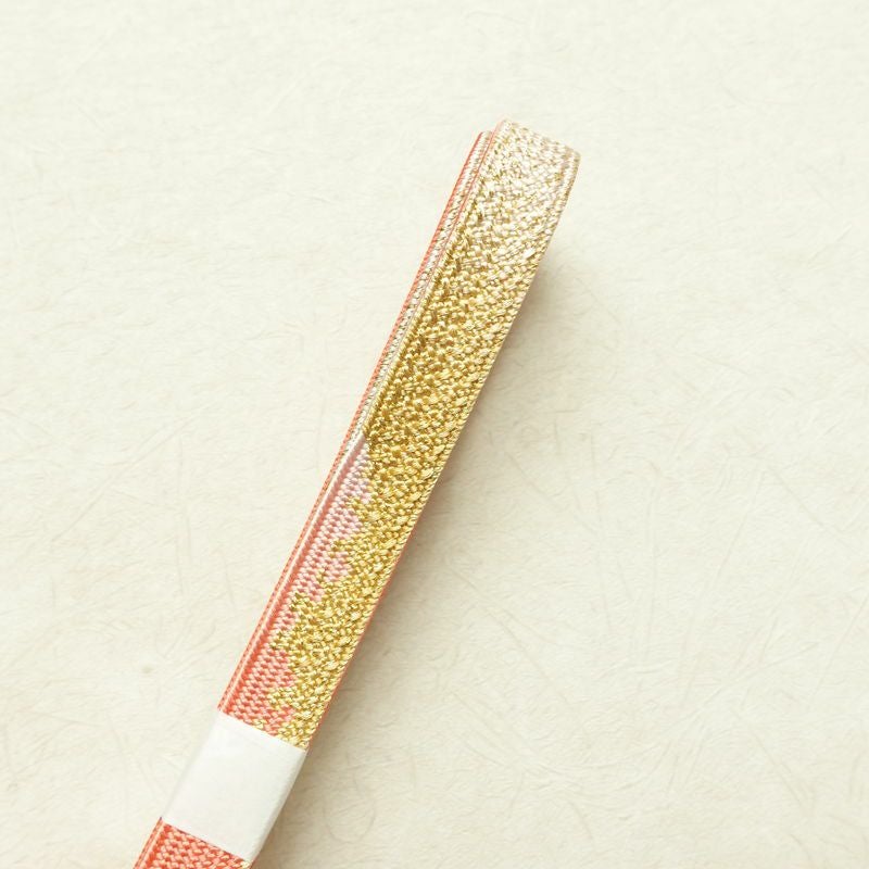 帯揚げ帯締めセット 良品 セット品 平組 正絹 花柄 フォーマル 桜 金糸 綸子 和装小物 ピンク_画像15