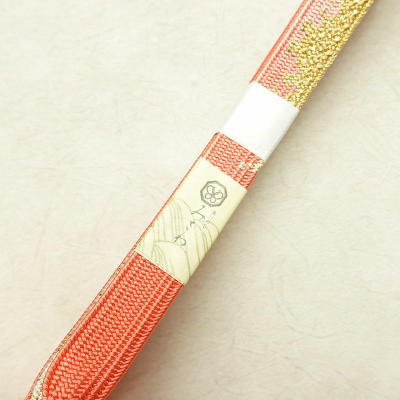 帯揚げ帯締めセット 良品 セット品 平組 正絹 花柄 フォーマル 桜 金糸 綸子 和装小物 ピンク_画像16