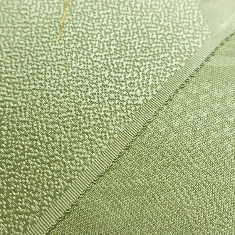 帯揚げ帯締めセット 良品 セット品 平組 正絹 花柄 金彩 フォーマル 桜 緑・うぐいす色_画像7