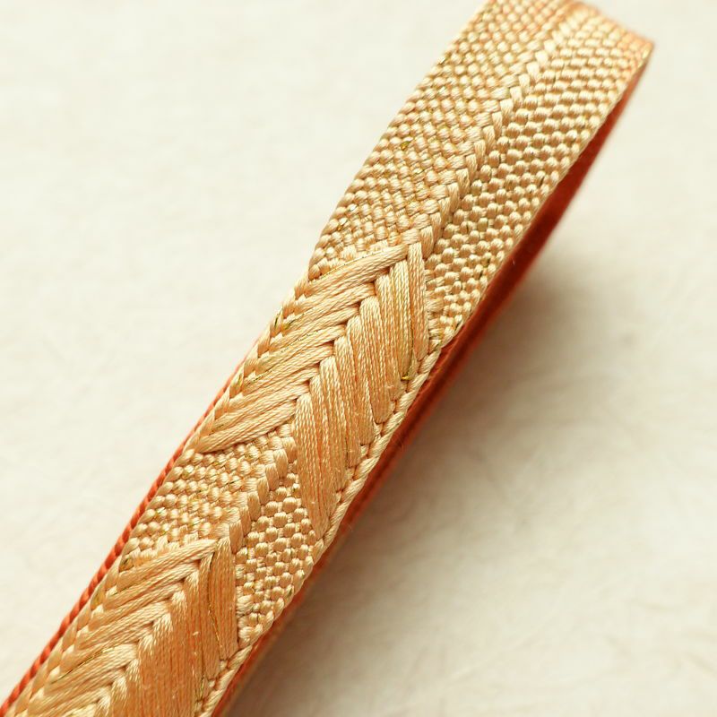 帯揚げ帯締めセット 良品 セット品 平組 正絹 花柄 金彩 フォーマル 桜 緑・うぐいす色_画像18