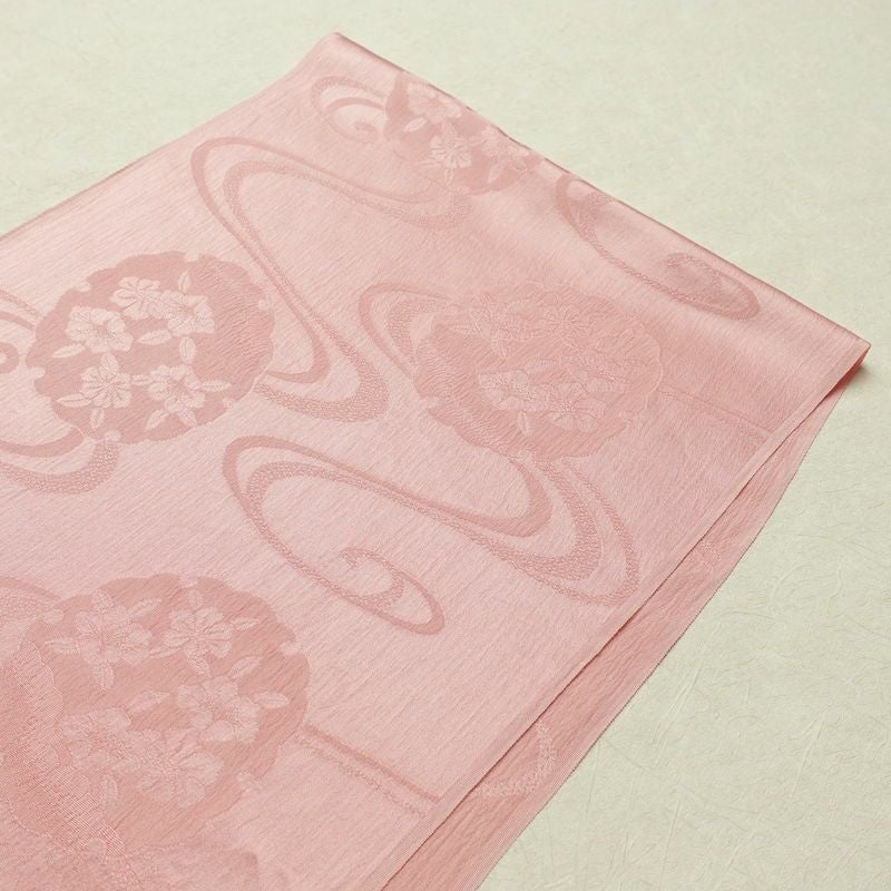 帯揚げ帯締めセット 良品 セット品 平組 正絹 古典柄 和装小物 雪輪 流水 ピンク_画像3