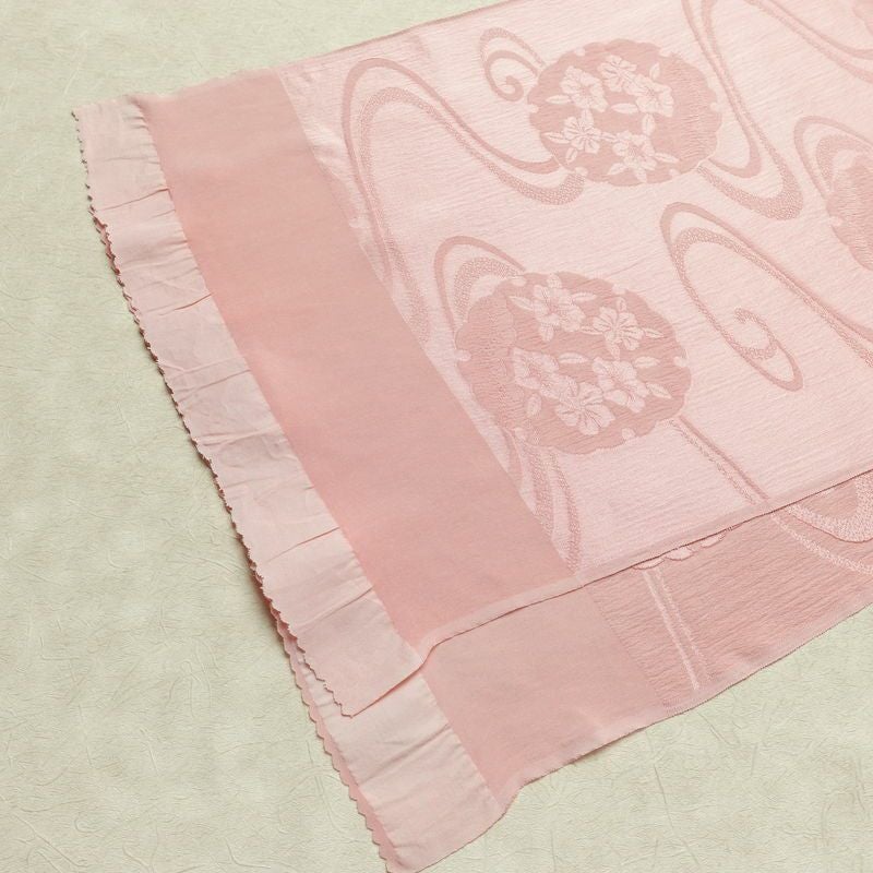 帯揚げ帯締めセット 良品 セット品 平組 正絹 古典柄 和装小物 雪輪 流水 ピンク_画像5