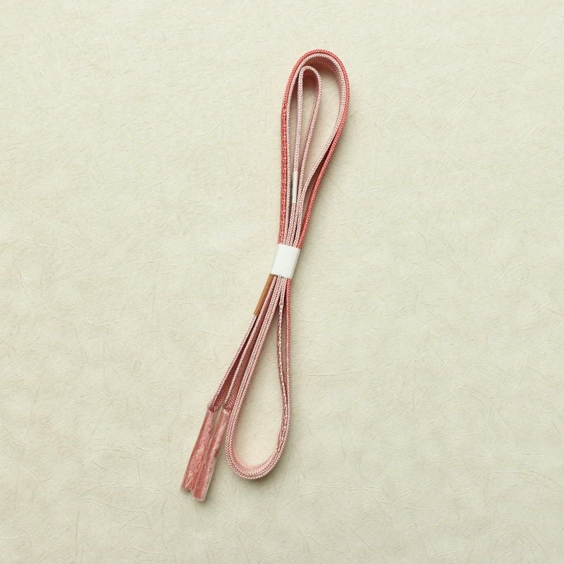 帯揚げ帯締めセット 良品 セット品 平組 正絹 古典柄 和装小物 雪輪 流水 ピンク_画像14