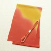 帯揚げ帯締めセット 美品 セット品 縮緬 正絹 流水・波柄 ぼかし 和装小物 橙_画像1