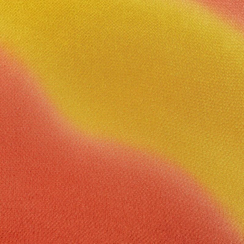 帯揚げ帯締めセット 美品 セット品 縮緬 正絹 流水・波柄 ぼかし 和装小物 橙_画像8