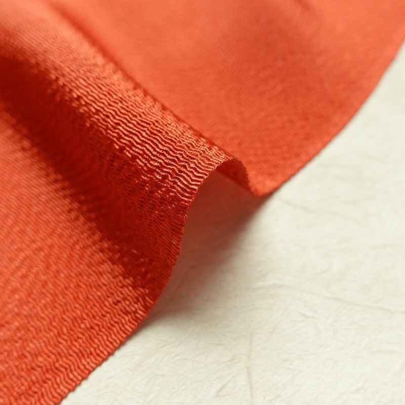 帯揚げ帯締めセット 美品 セット品 縮緬 正絹 流水・波柄 ぼかし 和装小物 橙_画像13