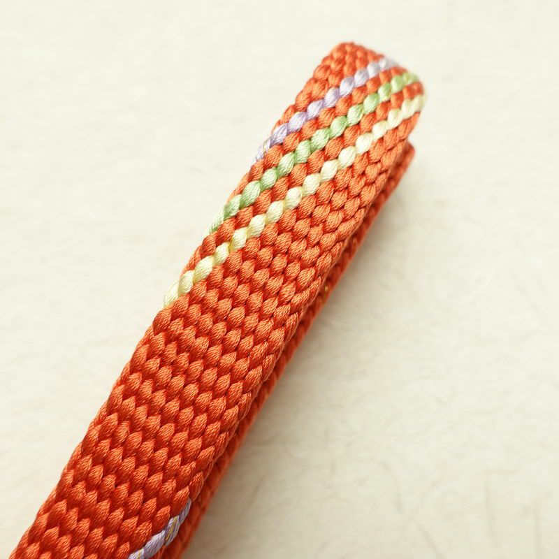 帯揚げ帯締めセット 美品 セット品 縮緬 正絹 流水・波柄 ぼかし 和装小物 橙_画像19