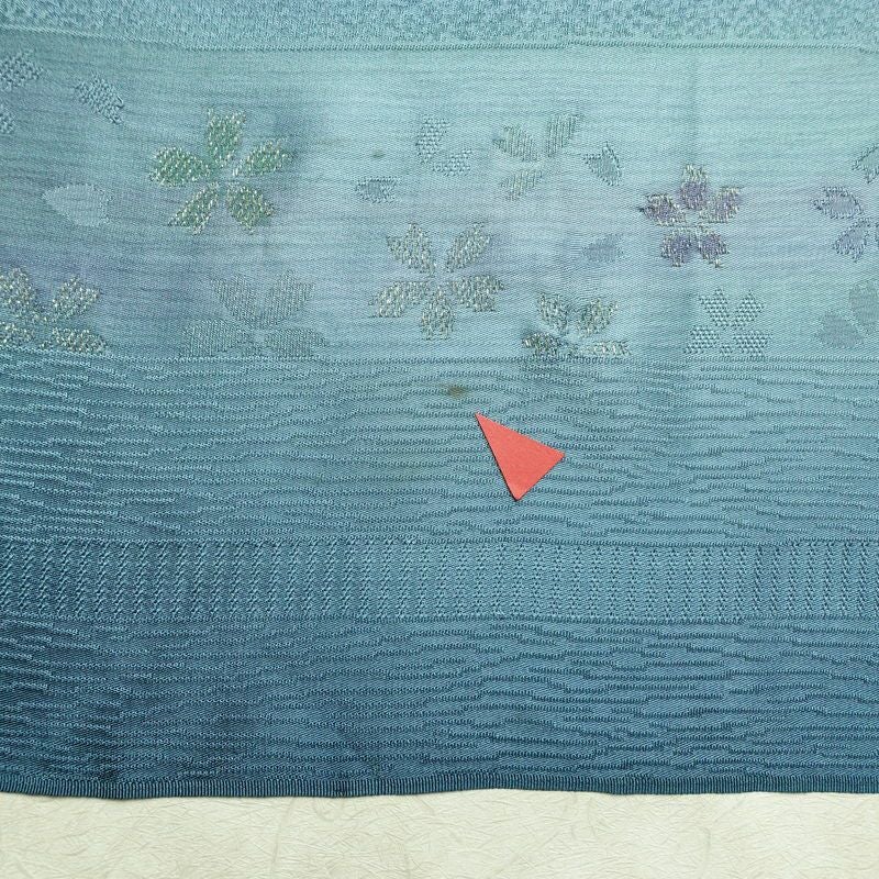 帯揚げ帯締めセット セット品 平組 正絹 花柄 桜 和装小物 青・紺_画像12