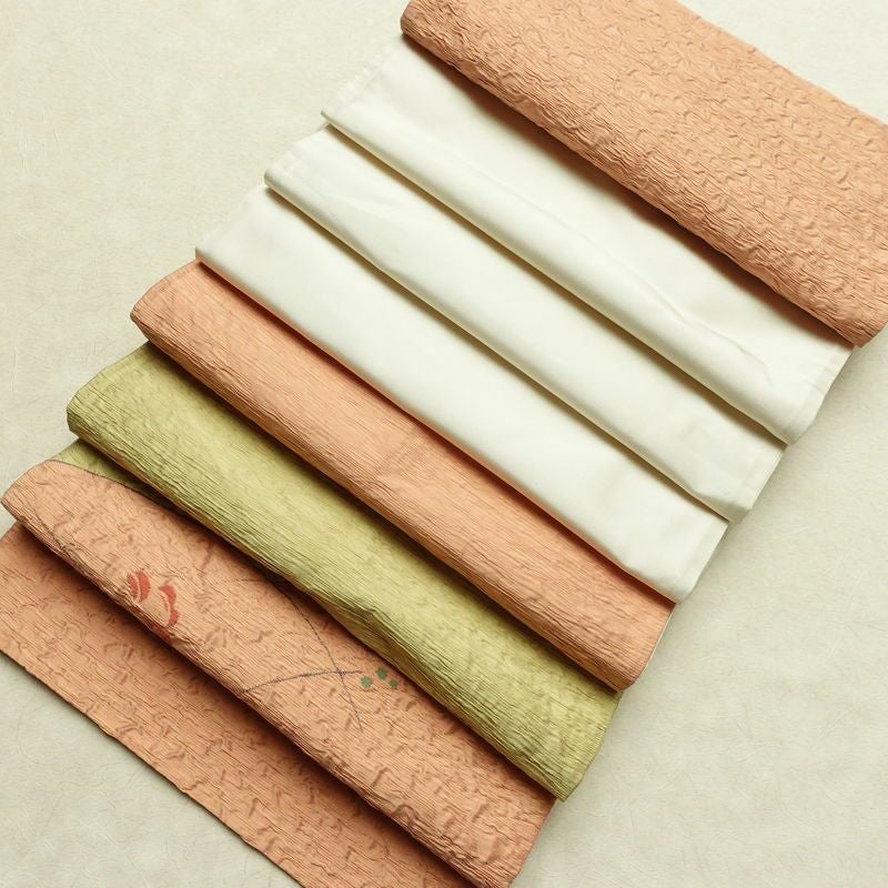 名古屋帯 太鼓柄 ふくれ織 正絹 花柄 通し仕立て なごや帯 リサイクル帯 帯 ピンク_画像18