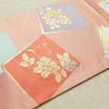 名古屋帯 六通柄 良品 正絹 花柄 名古屋仕立て なごや帯 リサイクル帯 帯 引箔 ピンク_画像10
