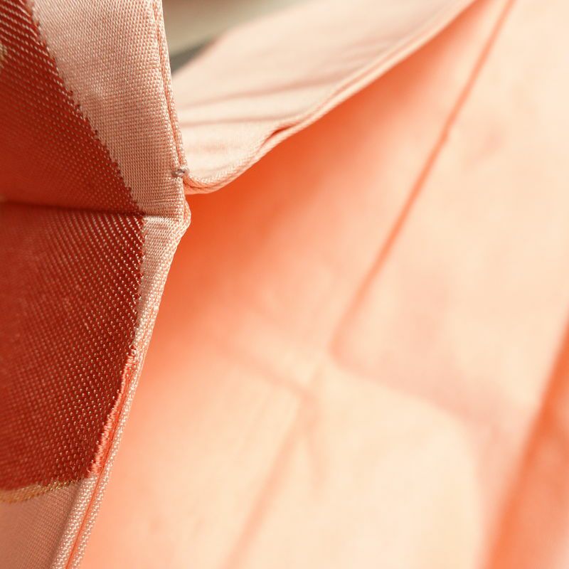 名古屋帯 六通柄 良品 正絹 花柄 名古屋仕立て なごや帯 リサイクル帯 帯 引箔 ピンク_画像18