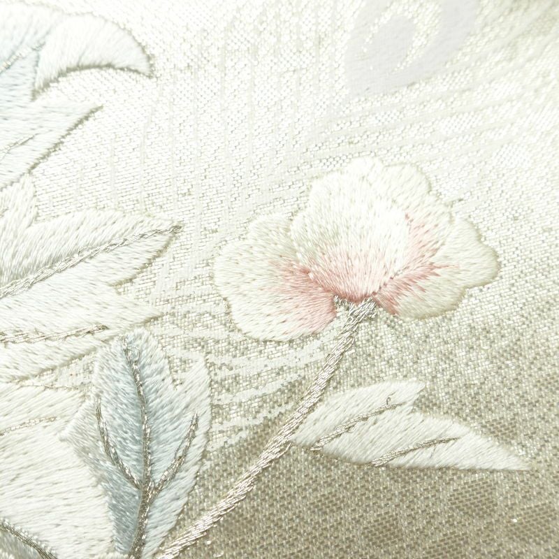 名古屋帯 太鼓柄 正絹 名古屋仕立て なごや帯 リサイクル帯 帯 刺繍 箔 金・銀_画像7