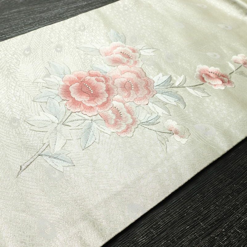 名古屋帯 太鼓柄 正絹 名古屋仕立て なごや帯 リサイクル帯 帯 刺繍 箔 金・銀_画像11