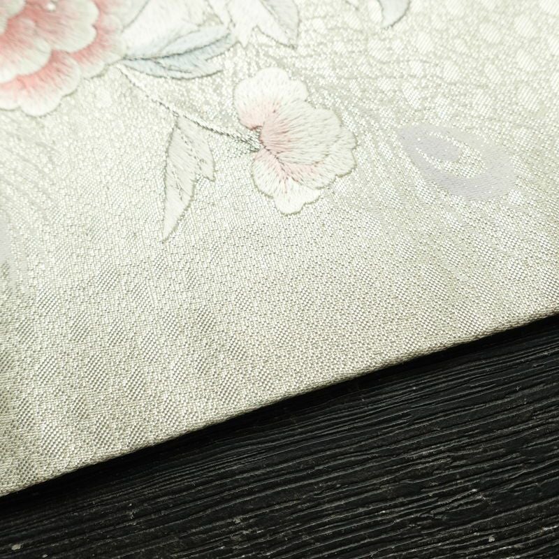 名古屋帯 太鼓柄 正絹 名古屋仕立て なごや帯 リサイクル帯 帯 刺繍 箔 金・銀_画像12