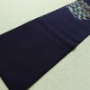 名古屋帯 太鼓柄 金駒刺繍 正絹 木の葉・植物柄 名古屋仕立て なごや帯 リサイクル帯 帯 刺繍 銀彩 紫・藤色_画像8