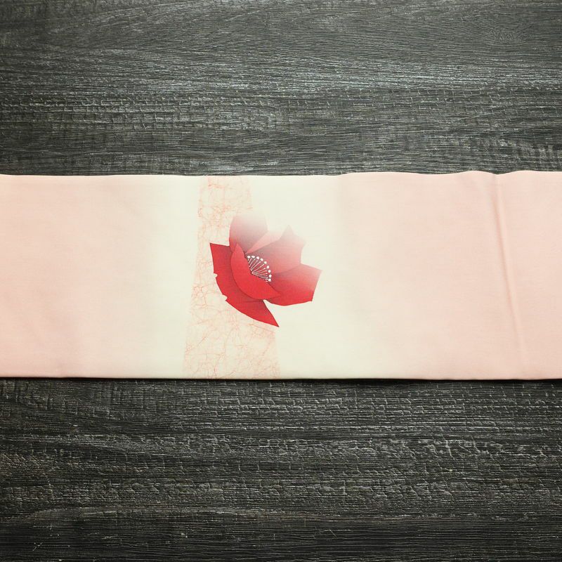 名古屋帯 太鼓柄 正絹 花柄 名古屋仕立て なごや帯 リサイクル帯 帯 銀彩 シンプル ピンク_画像13