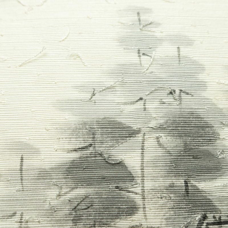 名古屋帯 髭紬 太鼓柄 良品 落款入り 正絹 風景柄 名古屋仕立て なごや帯 リサイクル帯 帯 白_画像6