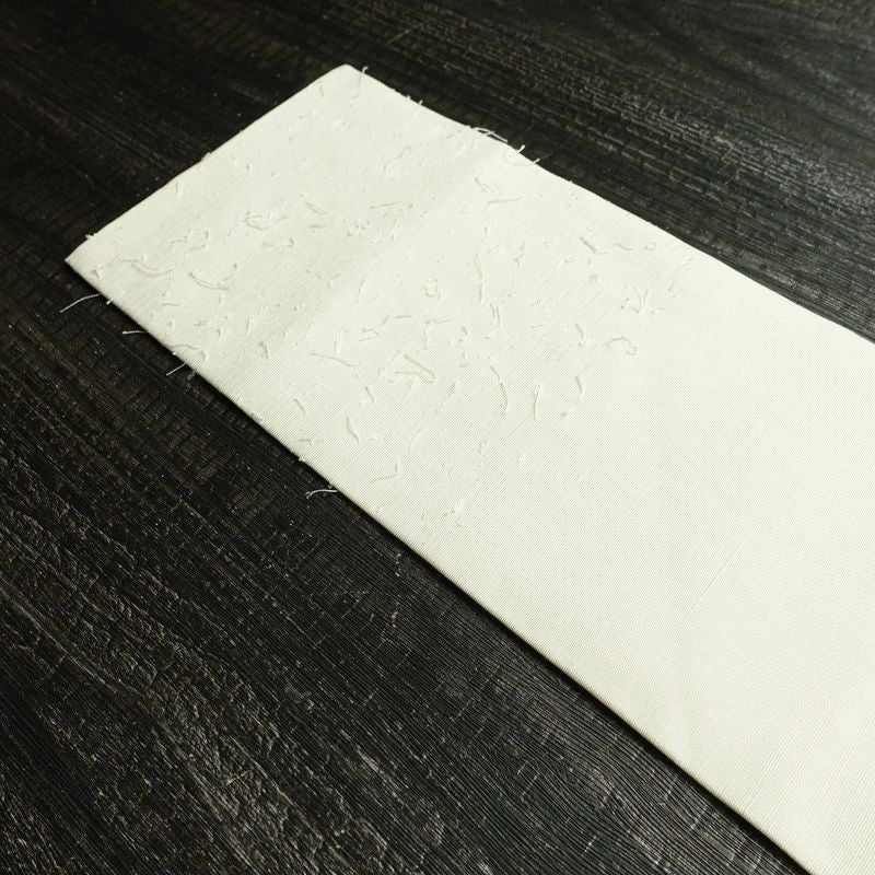 名古屋帯 髭紬 太鼓柄 良品 落款入り 正絹 風景柄 名古屋仕立て なごや帯 リサイクル帯 帯 白_画像16