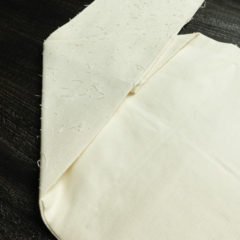 名古屋帯 髭紬 太鼓柄 良品 落款入り 正絹 風景柄 名古屋仕立て なごや帯 リサイクル帯 帯 白_画像19